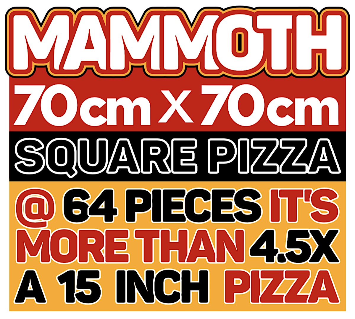 Mammoth Pizza Description in Text Image